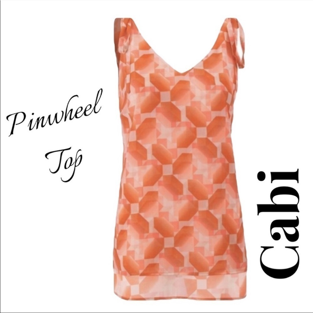 CABi Pinwheel Sleeveless Chiffon tank